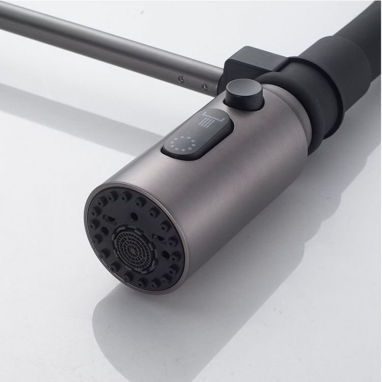 Смеситель для кухни Shevanik S123T-3 цвет Оружейная сталь Черный