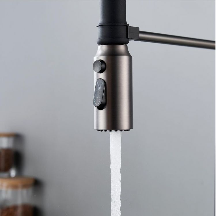 Смеситель для кухни Shevanik S123T-3 цвет Оружейная сталь Черный