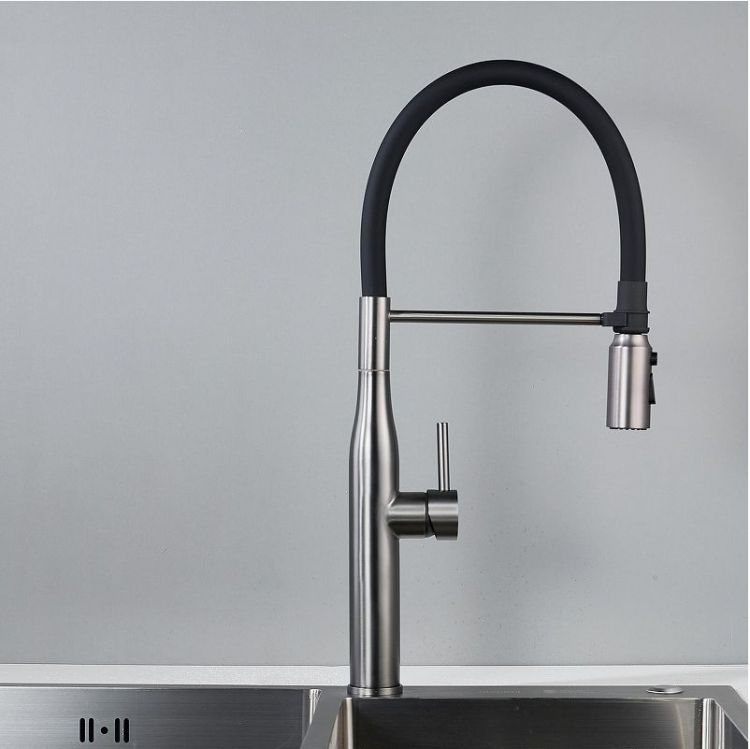 Смеситель для кухни Shevanik S123T-3 цвет Оружейная сталь Черный