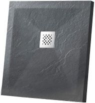 Душевой поддон из искусственного камня Vincea 90x90 VST-4SR9090A+Vsph-D132 Антрацит