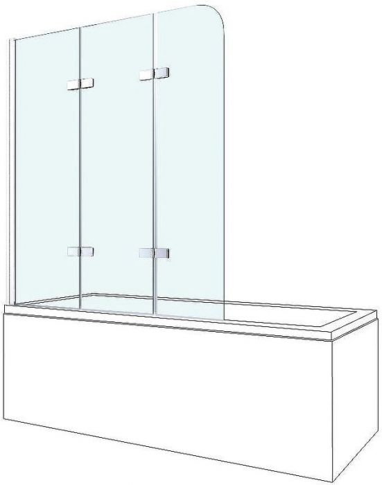 Шторка на ванну Berges City 2.0 80х140 062012 профиль Хром сильвер стекло прозрачное