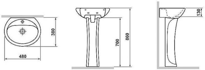 Раковина Laguraty 48 3209 F детская Белая