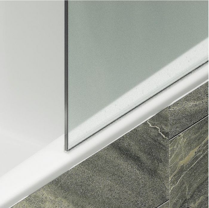 Шторка на ванну Maybah Glass MGV-92-6ш 600x1400 в широком профиле Черный стекло сатиновое