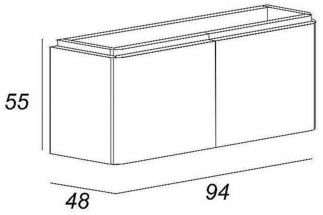 Тумба под раковину Cezares Stylus 94 55228 подвесная Blu Petrolio