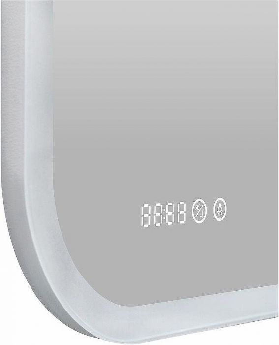 Зеркало Континент Bliss 800х700 ЗЛП403 с подсветкой с сенсорным выключателем с увеличительным зеркалом с подогревом с часами