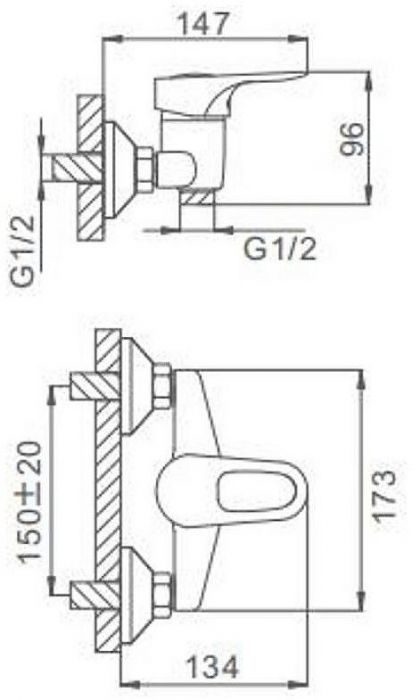 Смеситель для душа Frap H28 F2028-B Хром