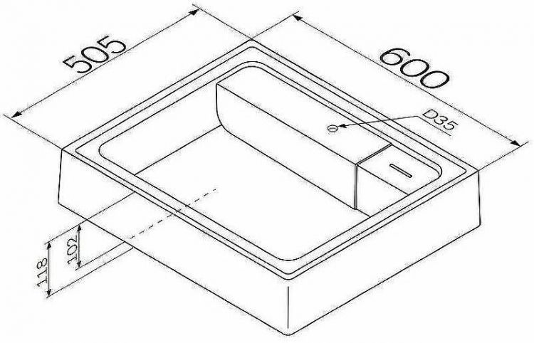Раковина AM.PM X-Joy 60 M85AWCC0602WG на стиральную машину Белая