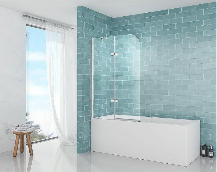 Шторка на ванну Abber Ewiges Wasser 120х140 AG51120 профиль Хром стекло прозрачное