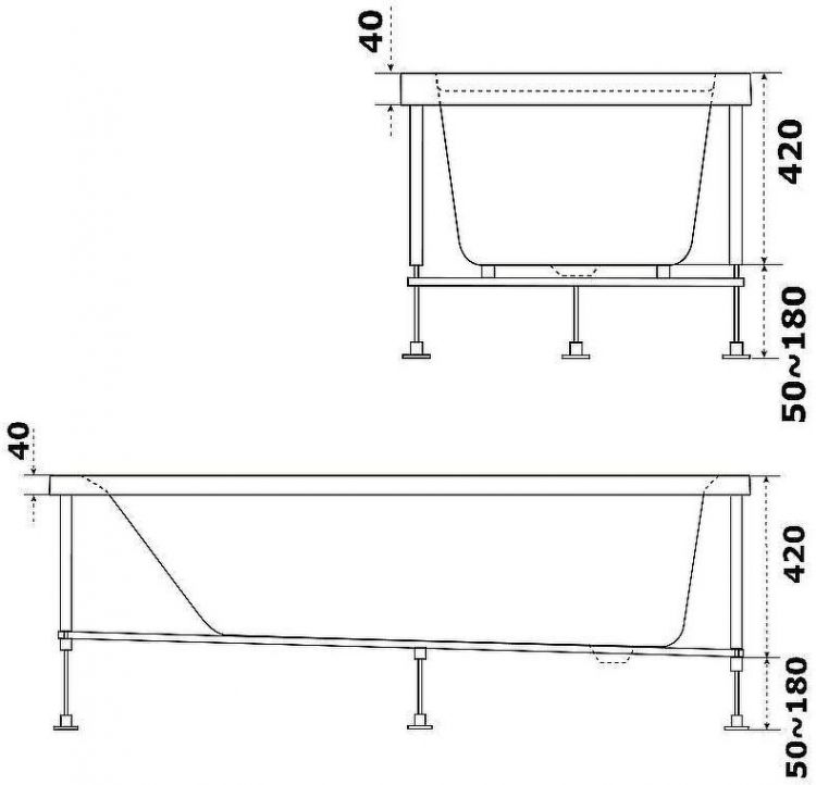 Акриловая ванна Bas Аякс 150x75 В 00128 без гидромассажа Акриловая ванна Bas Аякс 150x75 В 00128 без гидромассажа