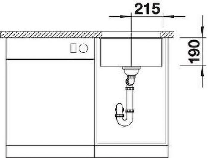 Кухонная мойка Blanco Subline 400-U 523423 Темная скала