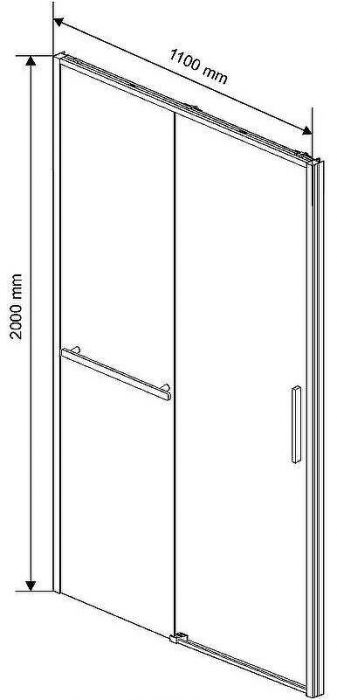 Душевая дверь Vincea Slim Soft 110 VDS-1SS110CL профиль Хром стекло прозрачное