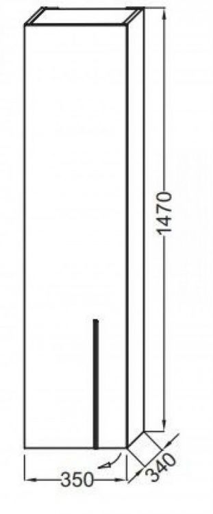 Шкаф-пенал Jacob Delafon Nouvelle Vague 35x147 см EB3047G-M43 нежный аквамарин