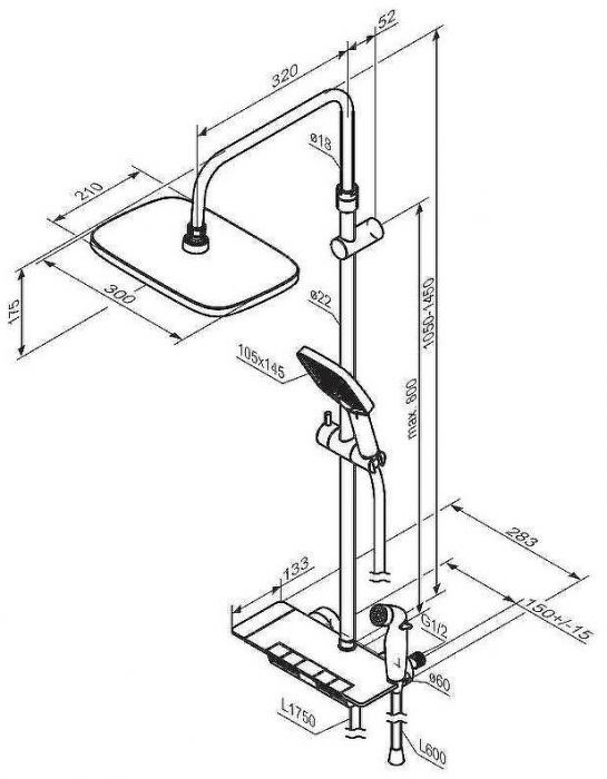 Душевая система Damixa Gala 953770000 с термостатом Хром