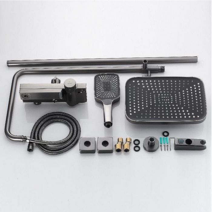 Душевая система Rose R18T R1896T с термостатом Оружейная сталь