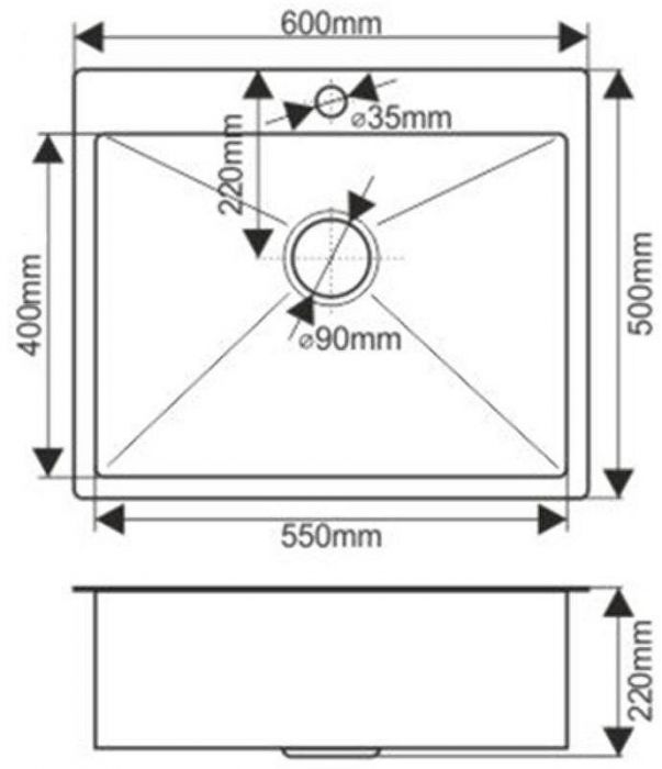 Кухонная мойка Fabia 60х50 60503D Декор