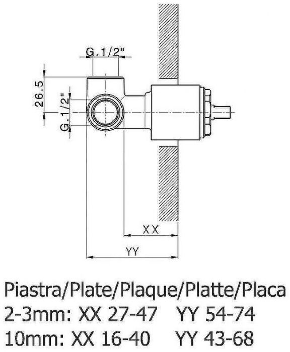 Скрытая часть для смесителя Cisal ZA00530004 G 1/2