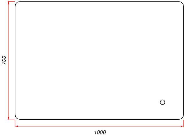 Зеркало ЗОВ 100 Z10070 с подсветкой с сенсорным выключателем