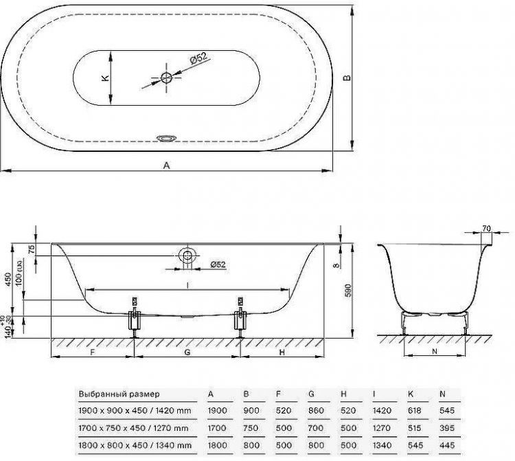 Стальная ванна Bette Lux 190x90 3467-000 PLUS с шумоизоляцией и антигрязевым покрытием Стальная ванна Bette Lux 190x90 3467-000 PLUS с шумоизоляцией и антигрязевым покрытием
