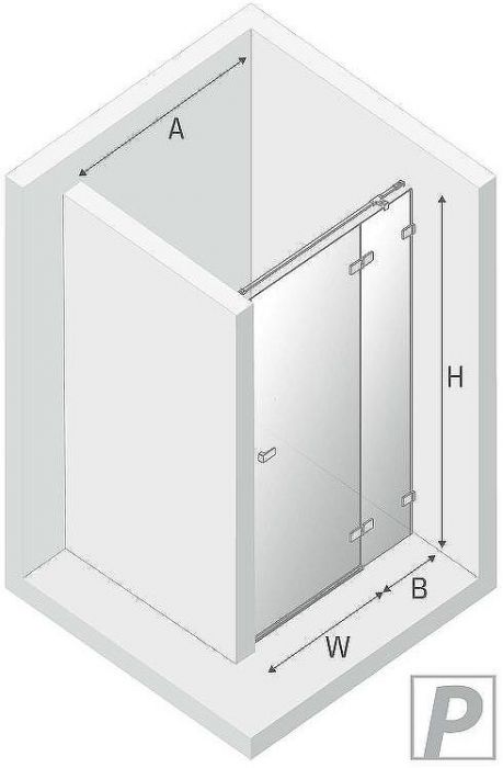 Душевая дверь New Trendy Avexa Gold 80 R EXK-1715 профиль Брашированное золото стекло прозрачное
