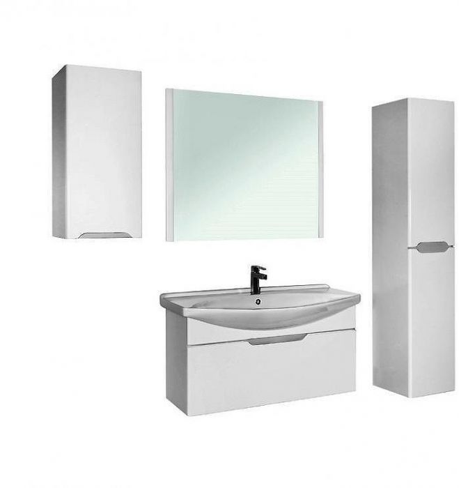 Тумба под раковину Dreja Laguna 105 99.0104 подвесная Белый глянец