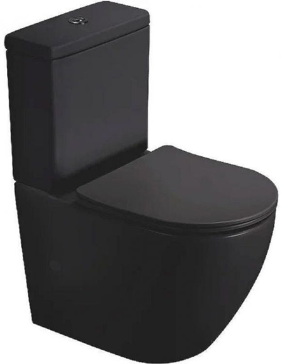 Унитаз компакт SantiLine SL-5016MB Черный матовый с бачком и сиденьем Микролифт