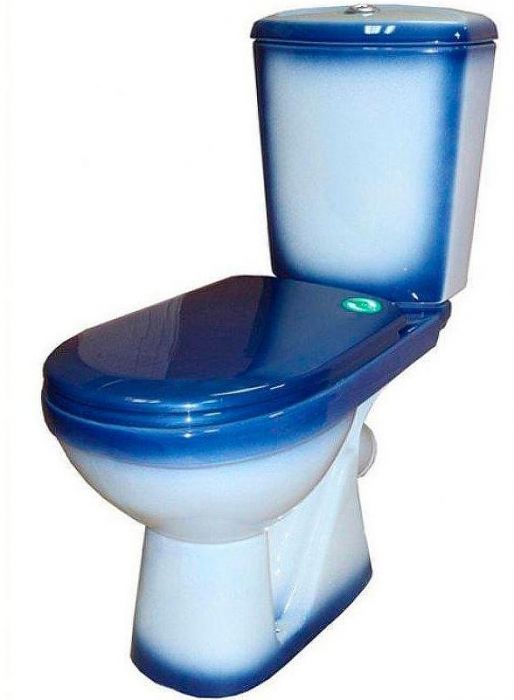 Унитаз компакт Rosa Соло 4640021065792 Синий декор с бачком и сиденьем