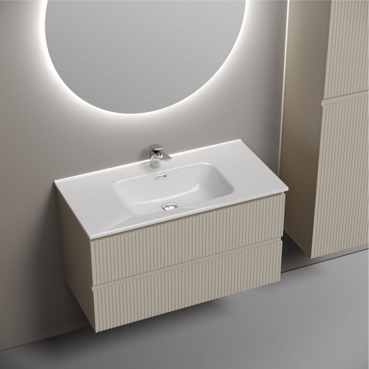 Тумба подвесная SANCOS Snob R 890х445х500, c двумя ящиками оснащенными доводчиками, Beige Soft ,SNR90CE