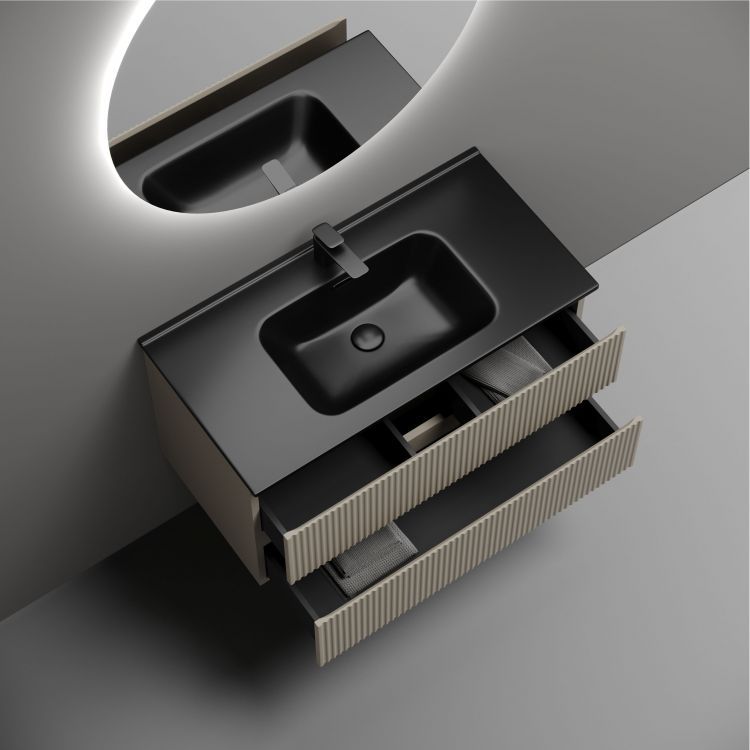 Тумба подвесная SANCOS Snob R 890х445х500, c двумя ящиками оснащенными доводчиками, Beige Soft ,SNR90CE