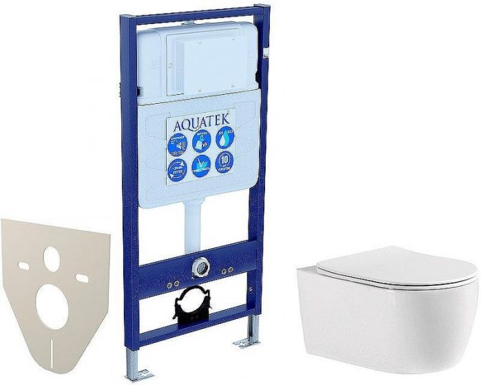 Комплект унитаза с инсталляцией Aquatek Set Aquatek Европа New cm с сиденьем Микролифт