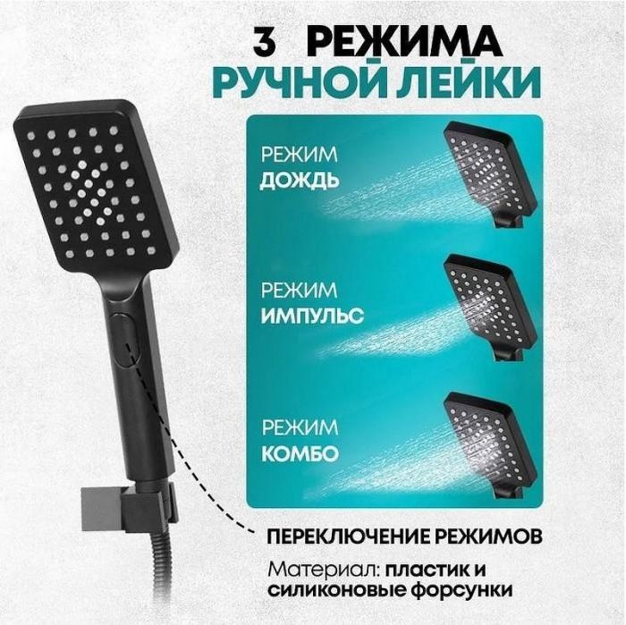 Душевая система Grocenberg GB5007BL Черная матовая
