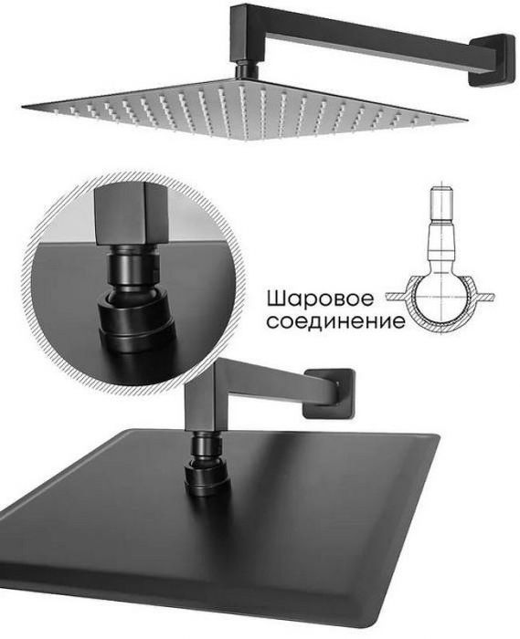 Душевая система Grocenberg GB5007BL Черная матовая