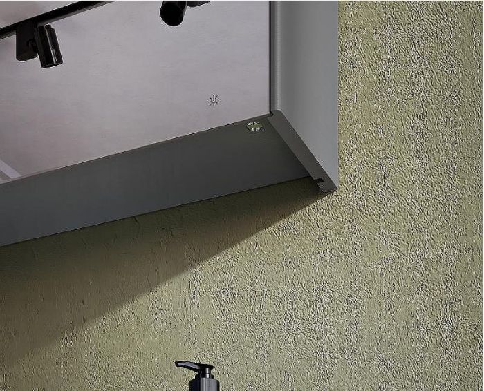 Зеркальный шкаф Vitra 60 R 66910 с подсветкой Антрацит глянцевый