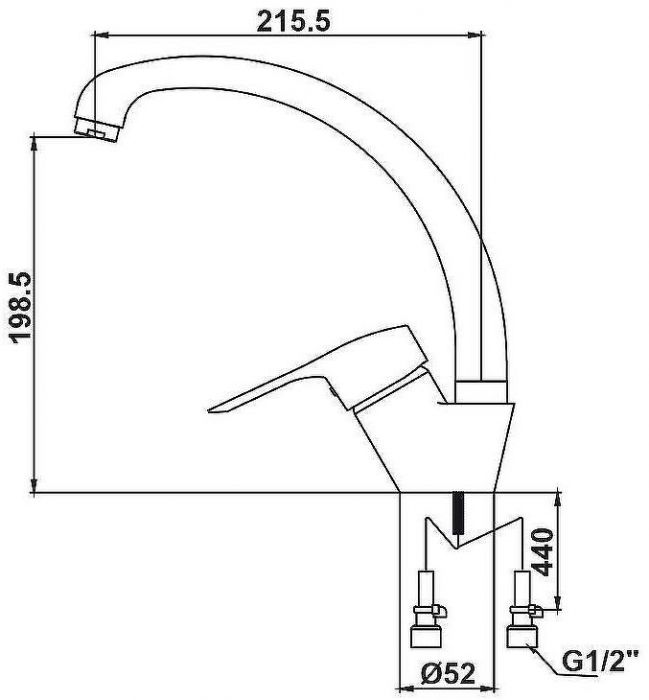Смеситель для кухни Kaiser City 21544 Silver Серебро