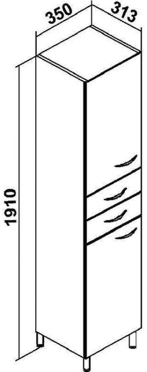 Шкаф пенал Runo Эконом 35 L 00000000127 Белый