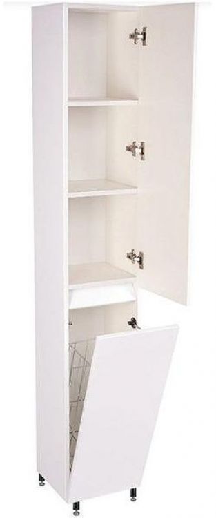 Шкаф пенал Style Line Даллас 30 Люкс с бельевой корзиной Белый