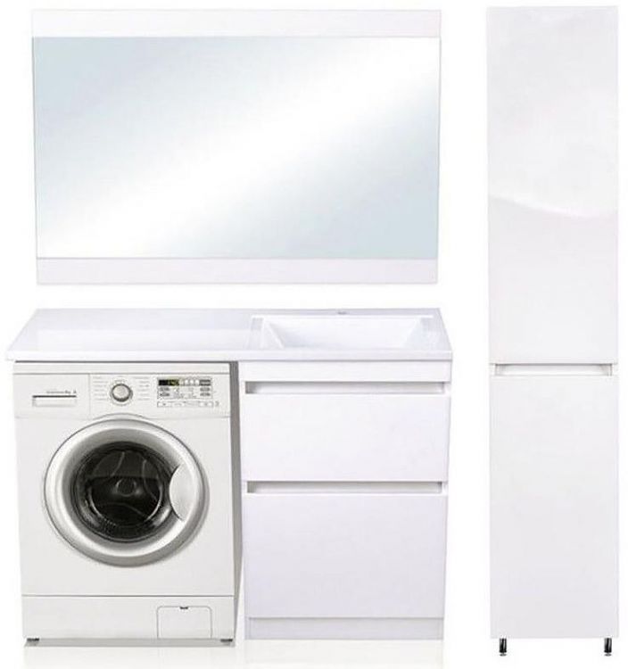 Шкаф пенал Style Line Даллас 30 Люкс с бельевой корзиной Белый