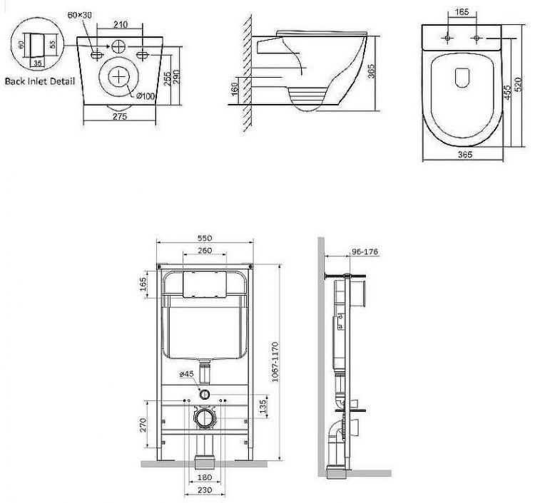 Комплект унитаза с инсталляцией SantiLine SL-5025MB+SL-03 с сиденьем Микролифт и Черной матовой клавишей смыва Комплект унитаза с инсталляцией SantiLine SL-5025MB+SL-03 с сиденьем Микролифт и Черной матовой клавишей смыва