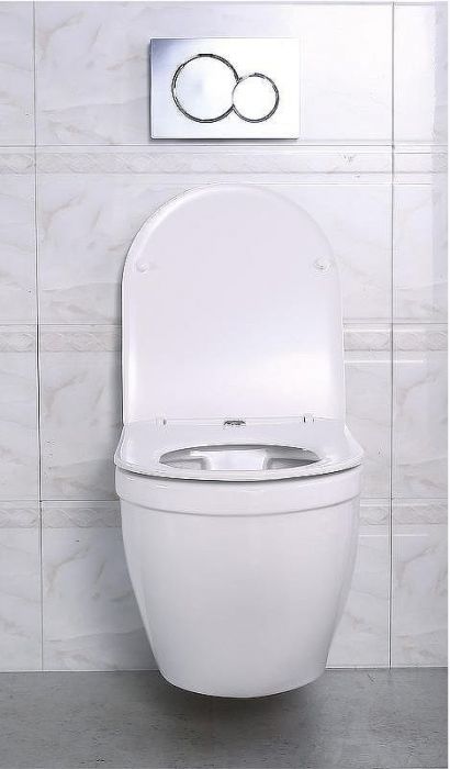 Комплект унитаза с инсталляцией BelBagno Loto BB070CHR/SC/BB002-80/BB005-PR-CHROME с сиденьем Микролифт и клавишей смыва Хром глянцевый