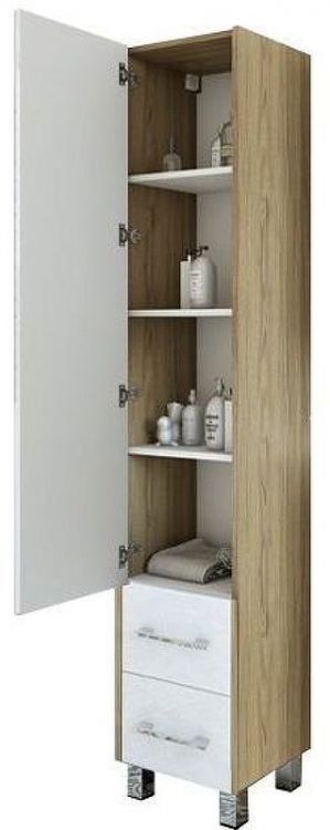 Шкаф пенал Sanflor Ларго 40 L Н0000000028 Швейцарский вяз Белый