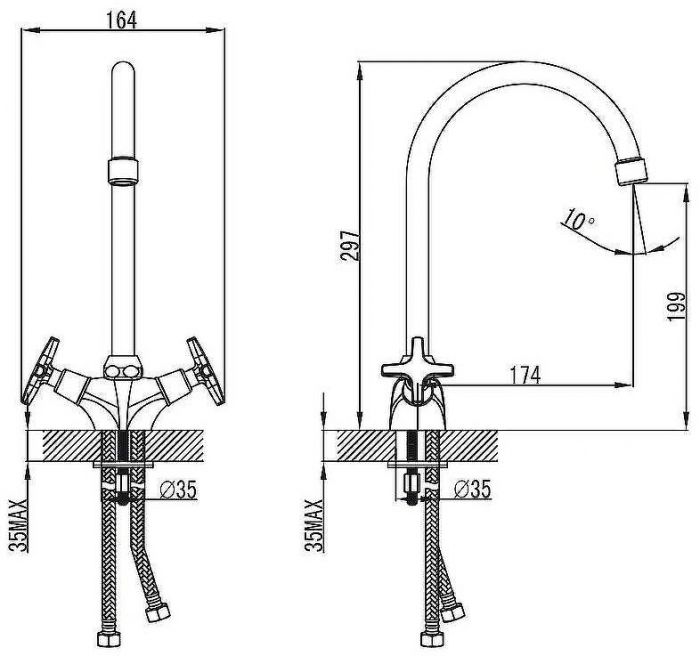 Смеситель для кухни Kaiser Crystal 28133 Хром