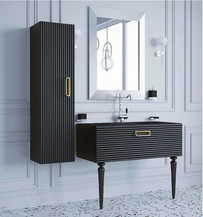 Шкаф пенал Boheme Armadi Art Vallessi Avantgarde Linea 35 845-BG подвесной Черный Золото