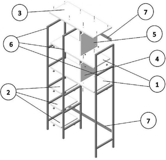 Стеллаж Sanflor Лофт №1 86 С08089 напольный Светлое северное дерево