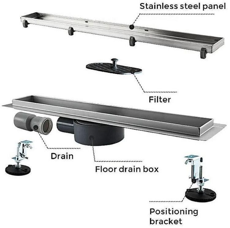 Душевой лоток Gappo G88007-4 с решеткой под плитку