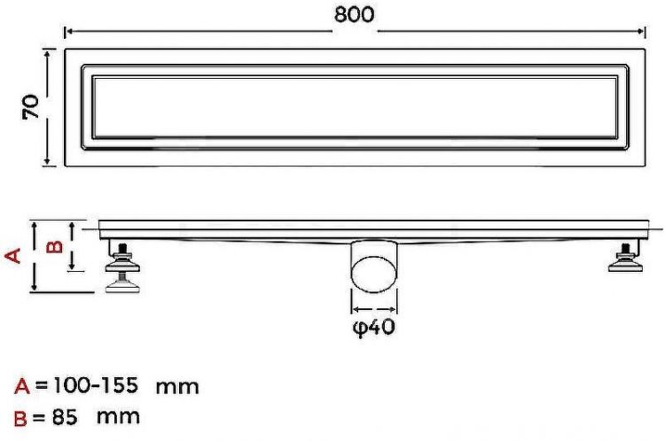 Душевой лоток Gappo G88007-4 с решеткой под плитку