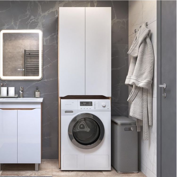 Шкаф пенал Vigo Grani 64 036 над стиральной машиной цвет Дуб золотой