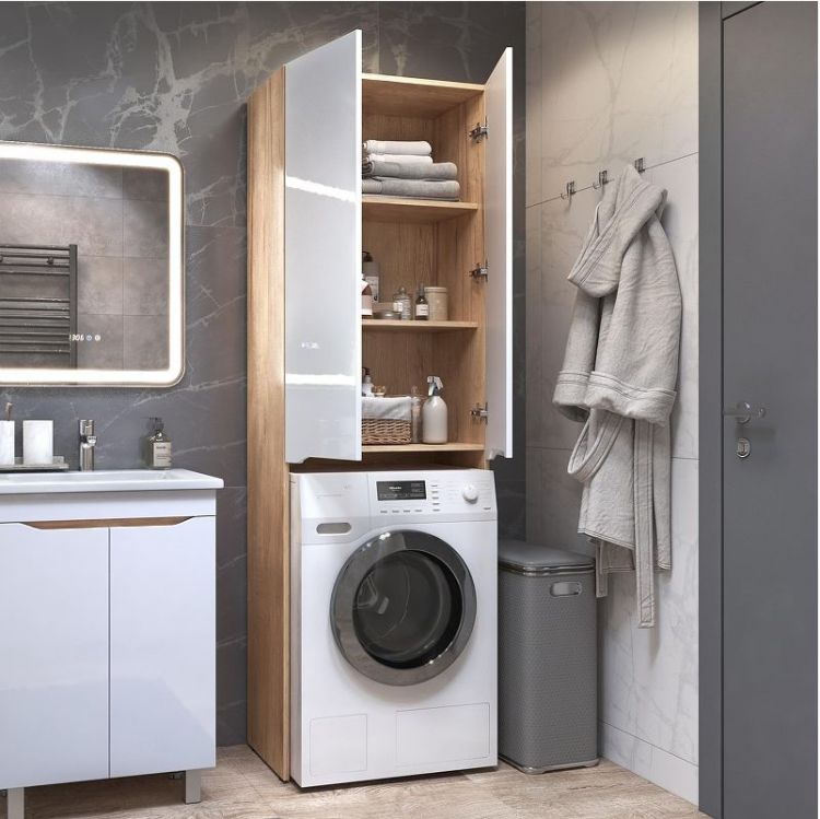 Шкаф пенал Vigo Grani 64 036 над стиральной машиной цвет Дуб золотой