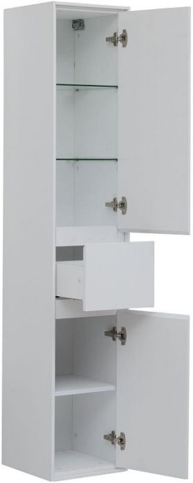 Шкаф пенал Aquanet Милан 35 339957 подвесной цвет Белый глянец