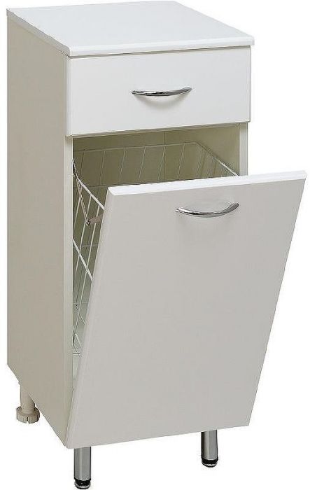 Тумба Runo Эконом 30 00000000112 с бельевой корзиной Белая