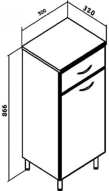 Тумба Runo Эконом 30 00000000112 с бельевой корзиной Белая