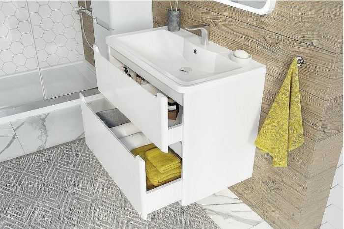 Комплект мебели для ванной STWORKI Монтре 80 432021 подвесной Белый